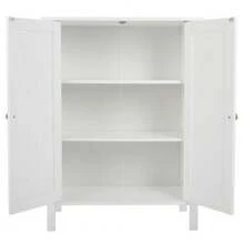 FCH Wooden Bathroom Floor Cabinet Storage Free Standing Cupboard 3 Shelves - 1 - 查看 10