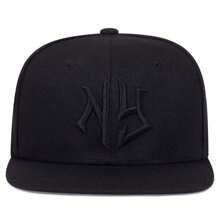 1Piece Men NG Letter Embroidered Hip Hop Hat Outdoor Adjustable Sunscreen Leisure Hat Spring Summer Travel Tourism Beach Vacation - 黑色 - 查看 2