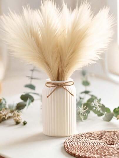 1PC Shatterproof Faux Ceramic Plastic Vase, Moderne Minimalist Home Gestreepte ing, Multi Functional ative Flower Vase Living Room, Office, Wedding, Year Round Indoor/Outdoor Room Glass view 7