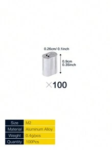 315-Pieces 8 Sizes Aluminum Crimping Loop Sleeve Double Barrel Ferrule For Wire Rope And Cable Line End Assortment Kit - M1.2-M6 - Silver - View 14