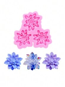 1 件粉色硅胶模具，迷你逼真花形硅胶模具，适用于 DIY 树脂工艺品珠宝配饰、发夹、发带、鞋子、手机壳、装饰树脂工艺品 - 粉色 - 查看 6