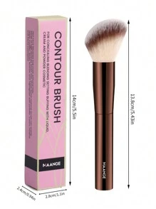 MAANGE 1支专业长毛咖啡棕色圆筒遮瑕刷，带纸盒包装，柔软亲肤，方便携带，是旅行的理想之选。送给女性和女孩的礼物，可用于粉底、遮瑕、腮红、修容、古铜粉、散粉等多种用途。