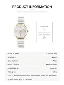 Anne Klein Women's Diamond White Dial White Ceramic Ladies Watch AK/2714WTGB - White - View 7