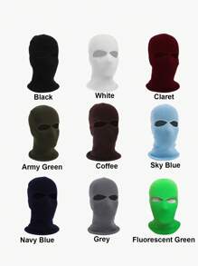 1Pc Motorcycle&Bicycle Riding Windproof Knit Hat Skiing Mask Warm Balaclava Full Face Cover Headwear Unisex Outdoor Sports Cycling Hiking Fishing Hat - Multicolor - View 7