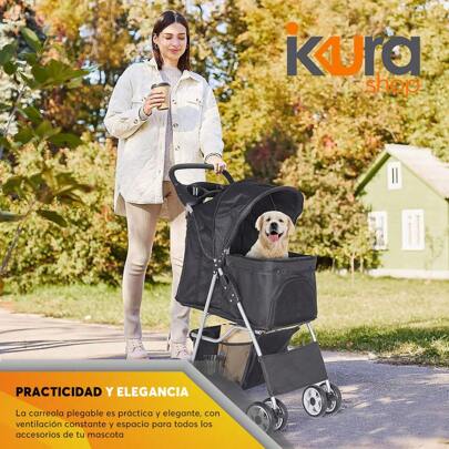 Cochecito Plegable Para Mascotas Perros Gatos Adir