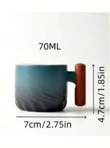1 pièce / 2 pièces / 4 pièces Tasse à café italienne en céramique avec manche en bois, tasse à thé avec manche en santal, infuseur à thé et couvercle, tasse à thé en céramique avec manche en bois japonais, petite tasse à café en porcelaine avec dégradé de glaçure, petite tasse à thé de type Kung Fu en céramique. Coffret cadeau adapté pour le thé de l'après-midi, tasse à expresso italienne, mini tasse à café japonaise simple - Multicolore - Voir 4