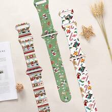 1 dây đeo đồng hồ thông minh họa tiết Giáng sinh hình trái tim, làm bằng chất liệu silicon, chống thấm nước, phong cách thể thao thường ngày, tương thích với Apple Watch 38/40/41/42/44/45/49mm, tương thích với Apple Watch Ultra/SE/8/7/6/5/4/3/2/1 - Một cỡ - Xem 5