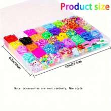 2700+ Loom Bands Set, 32 Farben Gummi Twist DIY Nachfüll Armband Bastel-Set mit Perlen Zubehör für Mädchen Jungen Starter Geschenk Schmuckherstellung Bastelbedarf Zufallsfarbe