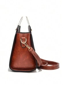 Bolso de mano para mujer PLANEE, nuevo otoño/invierno 2024, bolso cruzado de cuero marrón vintage con capacidad grande, bolso de moda para mamá, regalo del Día de la Madre, bolso de hombro casual de negocios para mujer, bolso elegante minimalista para dama - Amarillo - Ver 6