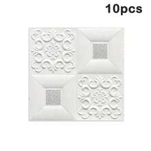 1/10/20张 35cm*35cm 3D浮雕墙贴 触感柔软 自粘泡沫墙纸 可拼接裁剪 卧室装饰 背景墙 天花板 防水防潮 防污 防撞贴纸 - 彩色 - 查看 17