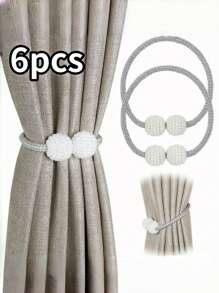 6 件磁性窗帘绑带，窗户绑带固定器装饰绳固定器经典绑带设计适用于家庭办公室窗帘