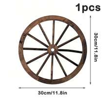 Decoración de pared con rueda de carruaje de madera, decoraciones para fiestas de vaqueros del oeste, decoración vintage de país, rueda de carreta de madera para voltear a mano para decorar bares, garajes, interiores y exteriores, decoración del hogar, decoración de habitaciones, decoración de paredes - Multicolor - Ver 17