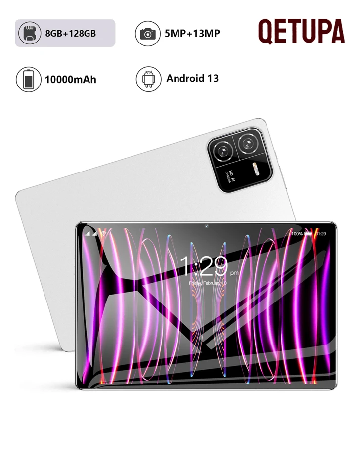 Qetupa Tablet Android 13 Qetupa Pad 6, 8GB RAM/128GB ROM/Pantalla 