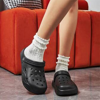 2025 New Perforated Slip-On Sandals For Men & Women, Breathable Closed Toe, Non-Slip Outdoor Summer Slippers, Unisex Design