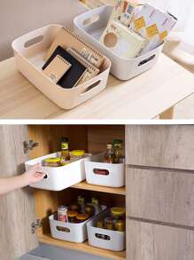 10 件/2 件/3 件/1 件塑料多用途收纳盒，零食、玩具、化妆品、桌面、厨房收纳盒 - 粉色 - 查看 4