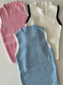 LIDY KNITTED CROPPED TOP - Màu Hồng baby - Xem 1