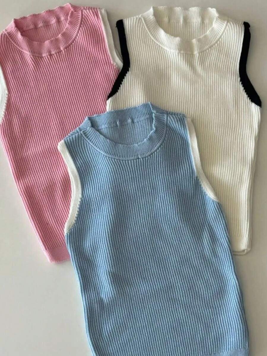 LIDY KNITTED CROPPED TOP - Màu Hồng baby - Xem 1