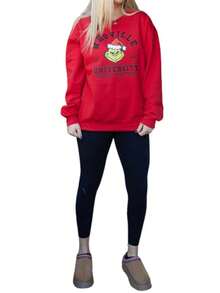 OAT COLLECTIVE Whoville University Crewneck Sweatshirt - Red - View 2
