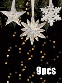 9 pezzi Decorazioni romantiche trasparenti da appendere, decorazioni per festival, pendenti in acrilico, decorazioni da appendere al soffitto per San Valentino, compleanni, decorazioni natalizie per la casa, decorazioni per la stanza, decorazioni natalizie invernali, regali di Natale, decorazioni natalizie