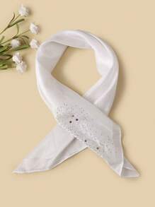 New Bling Rhinestone Multi-Color Fashionable Women Square Scarf Head Kerchief Small Thin Scarf - Multicolor - View 17