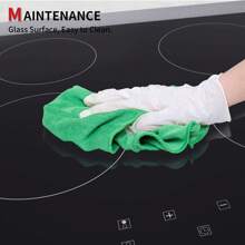 IsEasy Placa vitrocerámica 60cm ancho 3 zonas sin marco control táctil temporizador 6000W negro