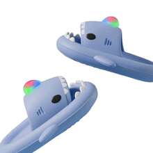 Chanclas Sandalias de Tiburón con aleta de luz led sandalias mujer, sandalias tiburón con accesorios - Celeste - Ver 2