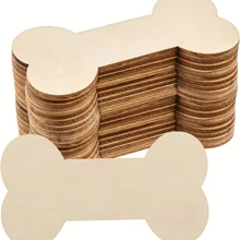 10/20 件空心木制狗骨头和爪子切口，4 英寸/10 厘米，木工 DIY 项目，派对装饰，绘画和手工制作 - 杏色 - 查看 7