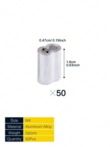 315-Pieces 8 Sizes Aluminum Crimping Loop Sleeve Double Barrel Ferrule For Wire Rope And Cable Line End Assortment Kit - M1.2-M6 - Silver - View 15