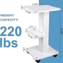 Beauty Machine Trolley Cart, 3 Tiers Esthetician Cart With Wheels, Aluminum Salon Rolling Cart Work Station For Spa Pedicure Tattoo Craft Supplies Load 220 LBS - 白色 - 查看 2