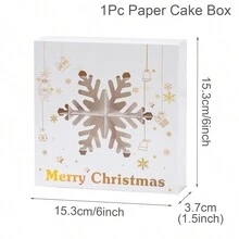 1 件/6 件圣诞快乐空心糖果盒、纸质蛋糕盒、带有圣诞老人、雪人、圣诞树、雪花、铃铛、鹿图案的节日礼品盒，非常适合圣诞饼干、糖果、饼干、蛋糕、圣诞装饰、圣诞节、圣诞饰品、圣诞快乐家居装饰、万圣节、万圣节装饰 - 彩色 - 查看 5