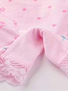 4 件装年轻女孩安全短裤内裤，卡通印花防暴露三角裤 - 彩色 - 查看 3