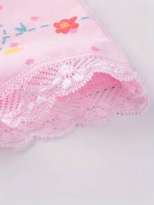 4 件装年轻女孩安全短裤内裤，卡通印花防暴露三角裤 - 彩色 - 查看 11