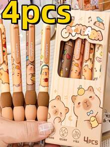1pc/4pcs/8pcs Wipetable Capybara Creative Press, (A Box Of 4) Exam Brush Questions Special, Highly Attractive Gel Pen Random Style Random Color, Refill Blue Pen, Highly Attractive Creative Student Stationery Pen, Detachable, Office Signature Supplies, Gifts For Family, Friends, Colleagues School Supplies, Teacher Stationery, Boy Gifts, Girls Gifts, Suitable For Graduation Season, Eid Al-Adha, Independence Day, School Season,Back To School
