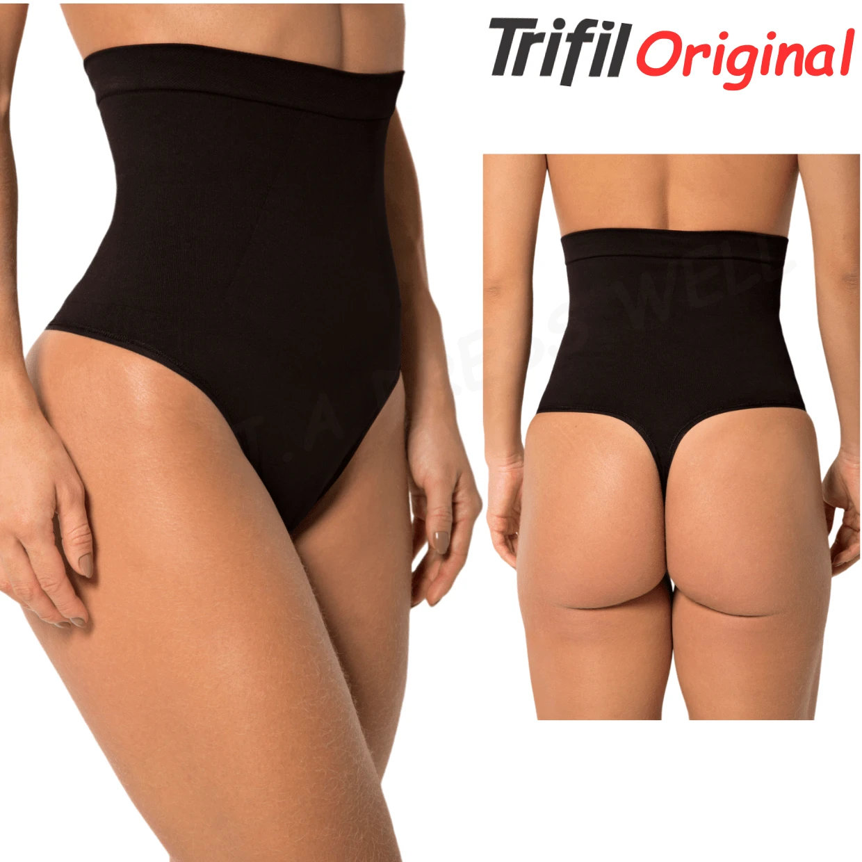 Trifil High-Waisted Shaping Thong Panties Enhance The Butt 5559 - 黑色 - 查看 1