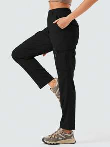 ZUTY Damen Wanderhosen mit Cargo-Taschen, schnelltrocknend für Reisen, Camping, Arbeit mit Reißverschlusstaschen