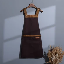 1 件可调节男女通用围裙，带口袋，防水防油，适用于厨房、咖啡厅、餐厅、烹饪、烘焙和烧烤 - 彩色 - 查看 19