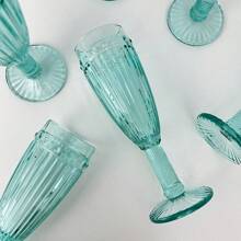 Luggari Kit 2 Units Champagne Glasses Decorated Mint Green 185ml
