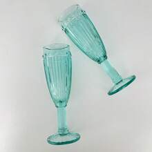 Luggari Kit 2 Units Champagne Glasses Decorated Mint Green 185ml