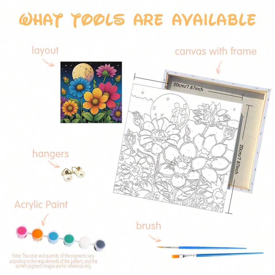 1pc Framed Painting By Numbers Kit For Beginner Starter Kits For Adults