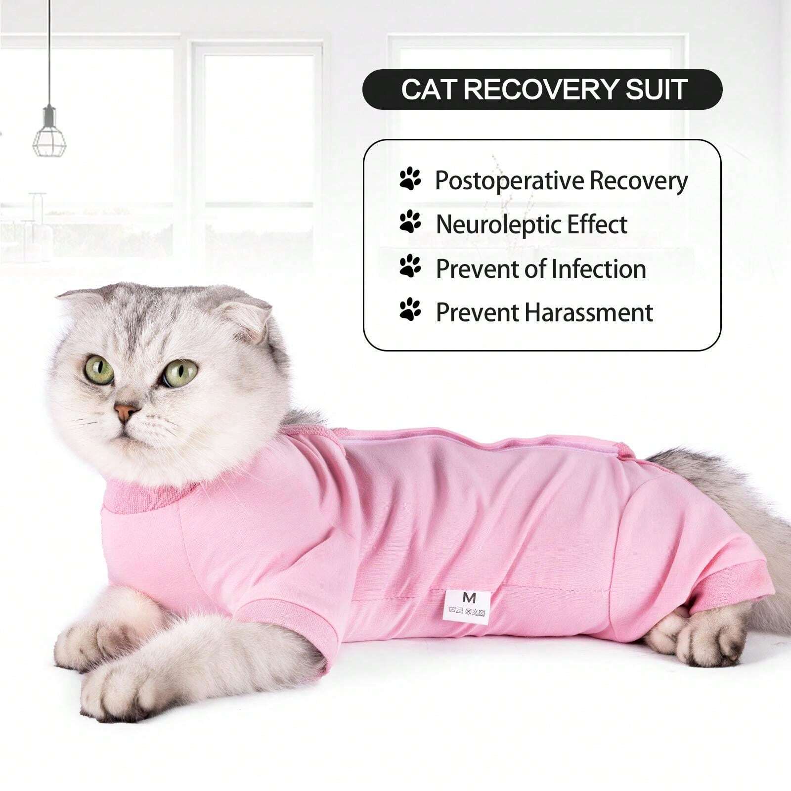 Cat Spaying Recovery Outfit, AntiLick Clothing For Pet PostSurgery