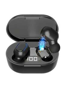 Audifonos Inalambricos Bluetooth 5.1, Mini Auriculares Inalámbricos, Diseño a Prueba de Agua, Control Táctil , Microfono Integrado y Pantalla Digital LED Indicadora de Carga Compatibles con iP,Samsung Etc, Ideales para Entretenimiento y Deporte - Negro - Ver 11