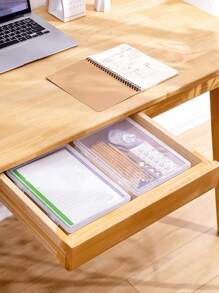 1入組清晰文具收納盒，極簡主義PP桌面置物架，適用辦公室、學校 - 無色 - 查看 5