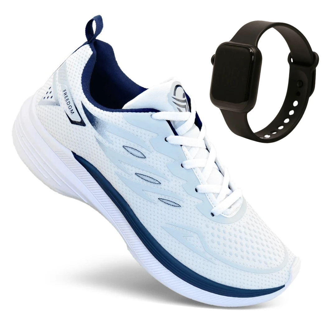 Kit de Musculação Tênis Masculino + Relógio Academia Corrida Caminhada Treino Esportivo Trabalho