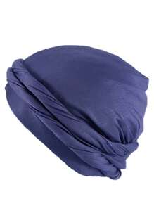 Mũ quấn đầu nam thời trang có dây bện/Lớp lót satin bên trong chắc chắn/Thiết kế co giãn thông thường - màu đen - Xem 4