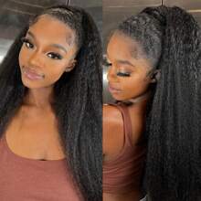 Mèches bouclées franches de cheveux humains, mèches droites Yaki, trame de cheveux Remy, cheveux vierges brésiliens non traités, 3 lots de rallonges de cheveux, couleur naturelle