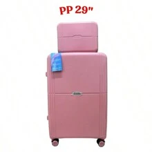 Unbreakable PP Suitcase 32kg 360 Swivel Wheels Expandable Polypropylene International Airplane Standard - Pink - View 3