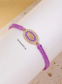 色彩鲜艳的编织手链，饰有圣母玛利亚和瓜达卢佩圣母像吊坠，适合各种场合佩戴。 - 編織手鍊 - 查看 7