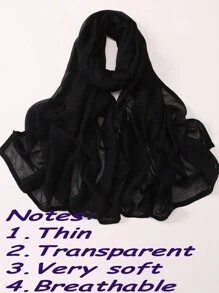 1pc Plus Size 180*90cm Women's Solid Color Breathable Soft Modal Hijab Scarf Headband For Abaya Women Veil