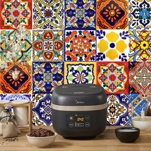 24 件复古防水瓷砖贴纸 | 可移除仿古墙贴 | 室内装修装饰必备！ - 彩色 - 查看 3