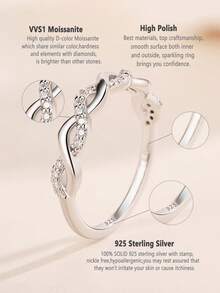 AIHUASI 1 chiếc nhẫn đính hôn kim cương Moissanite quyến rũ dành cho phụ nữ, bạc Sterling 925 nguyên khối, màu D, VVS1, cắt tròn, 1,2 carat, nhẫn cưới xoắn kim cương Moissanite, trang sức cao cấp, quà tặng Valentine - Bạc - Xem 6